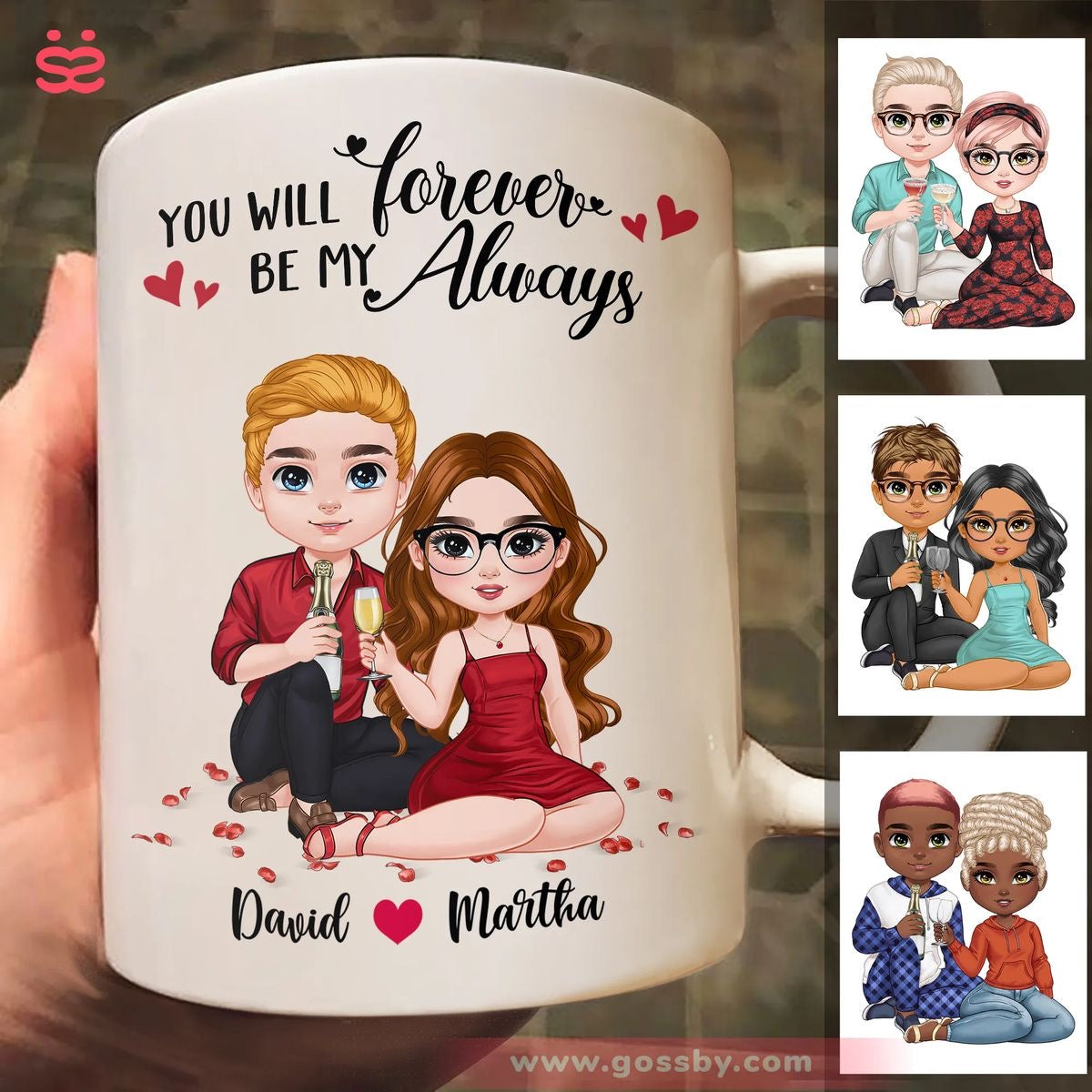 Custom Cartoon Couple Mug