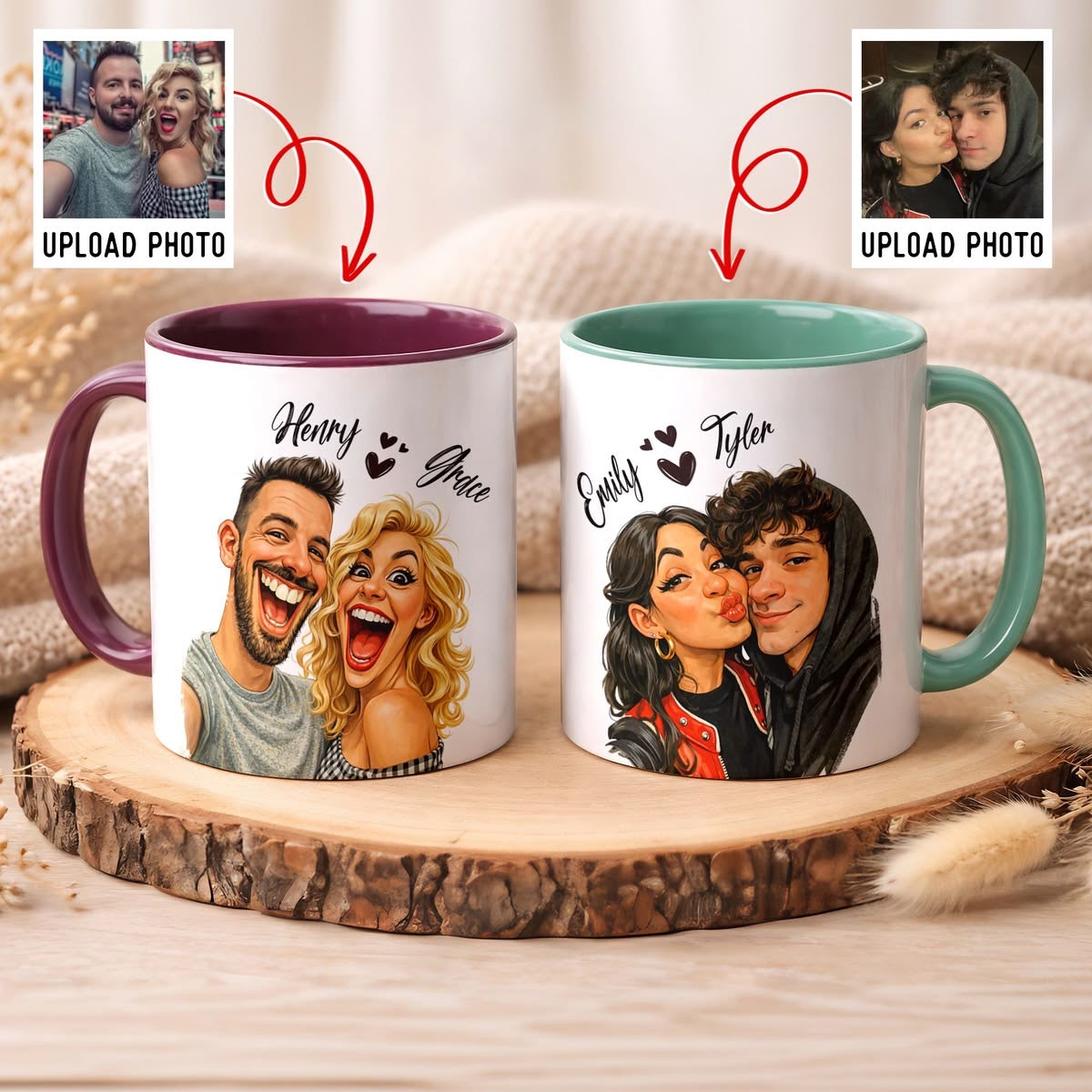 Custom Cartoon Couple Mug