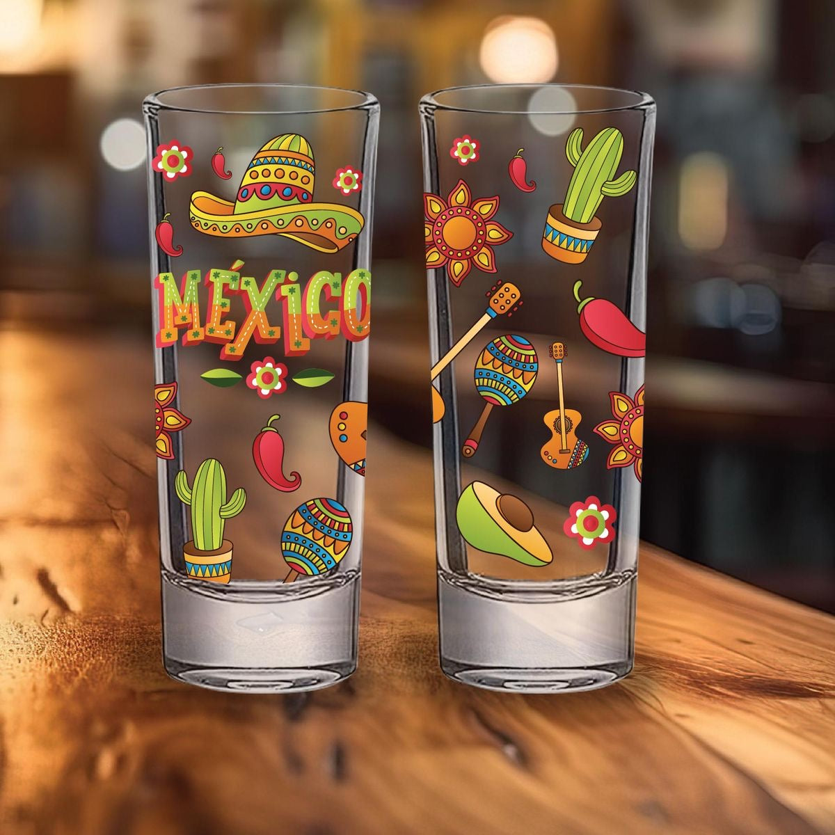 Set of 6 Tall Personalized Shot Glasses