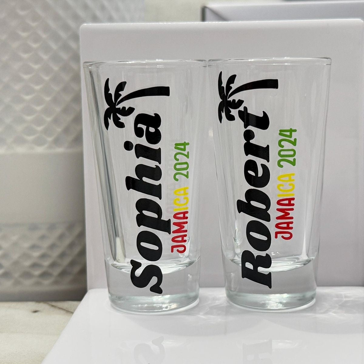 Set of 6 Tall Personalized Shot Glasses