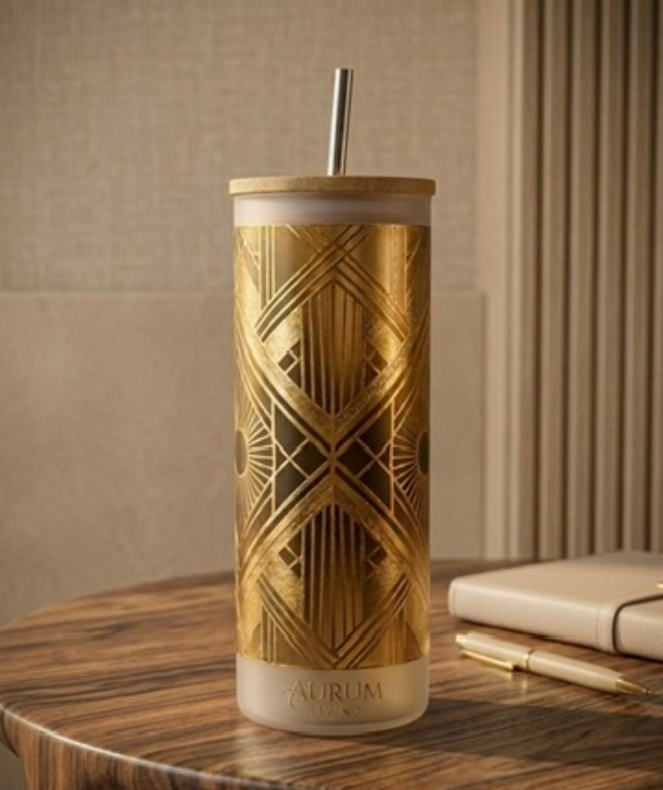 Premium Personalized Skinny Tumbler 20oz – Custom Bamboo Lid Edition