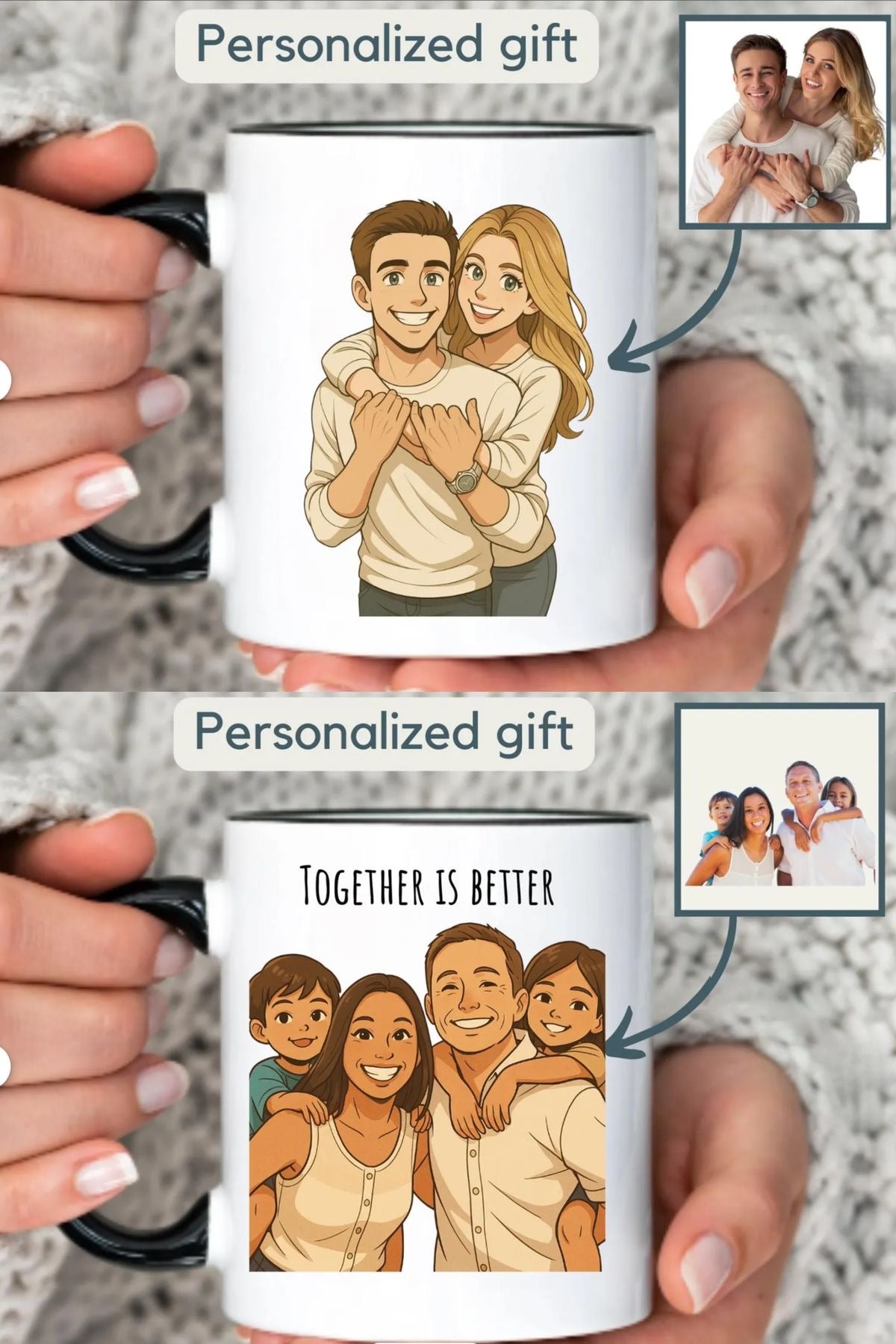 Custom Cartoon Couple Mug