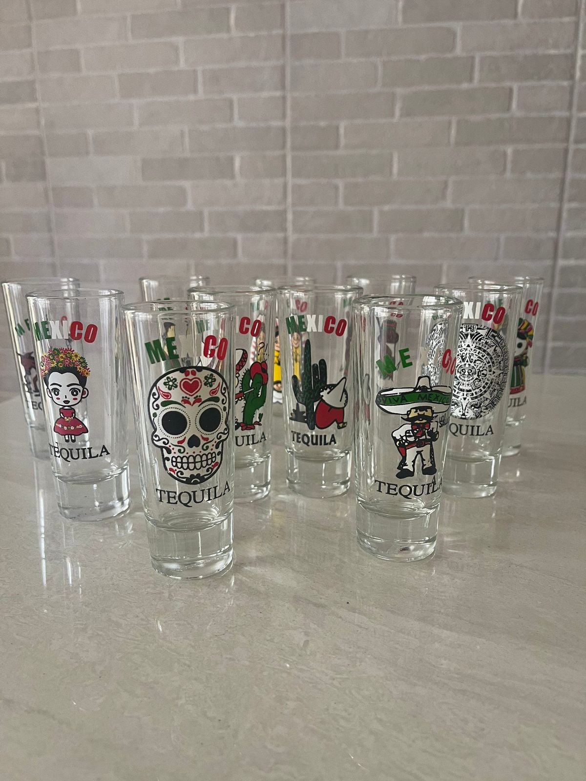 Set of 6 Tall Personalized Shot Glasses
