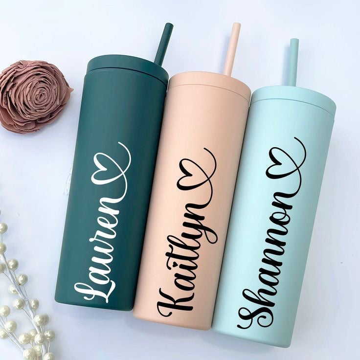 Bridesmaid Personalized Skinny Tumbler 20oz