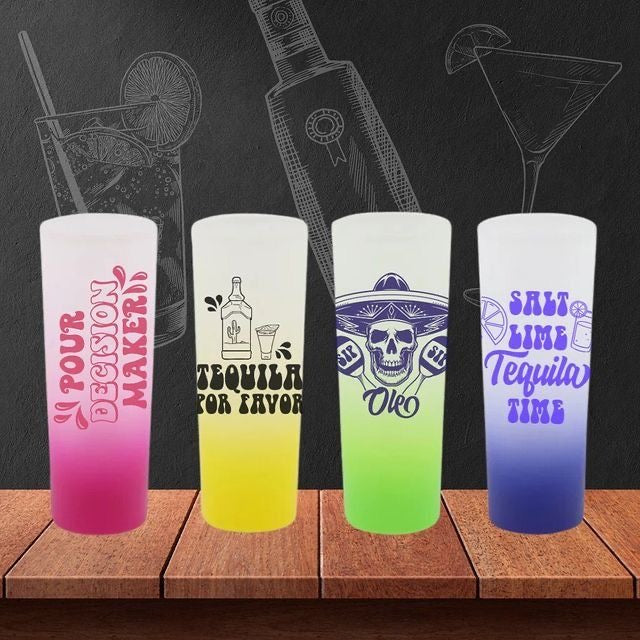 Set of 6 Frosted Personalized Shot Glasses