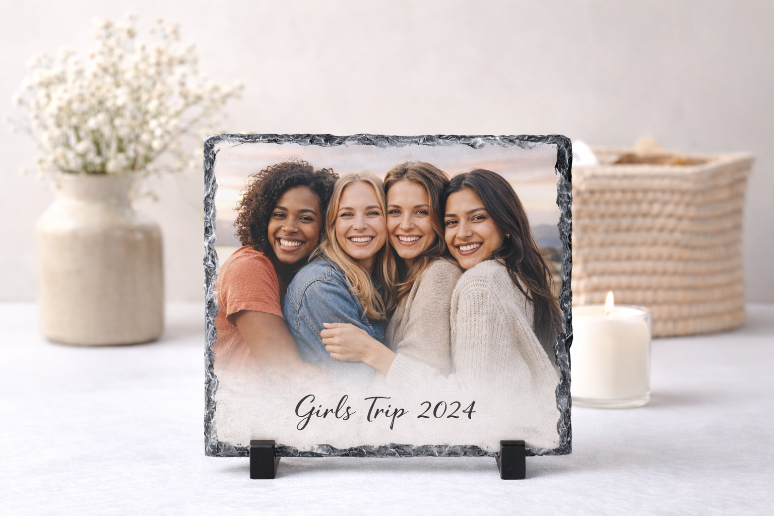 Personalized Stone Photo Frame